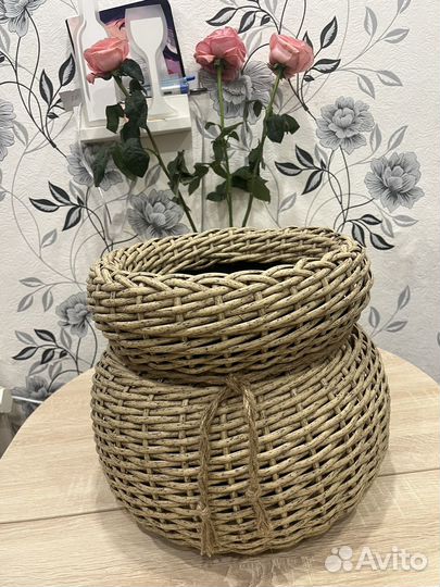 Корзина плетеная кашпо