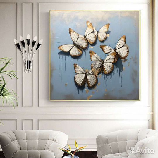 Картина маслом на холсте бабочки