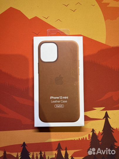 Чехол на iPhone 12 mini. Leather case(mag safe)