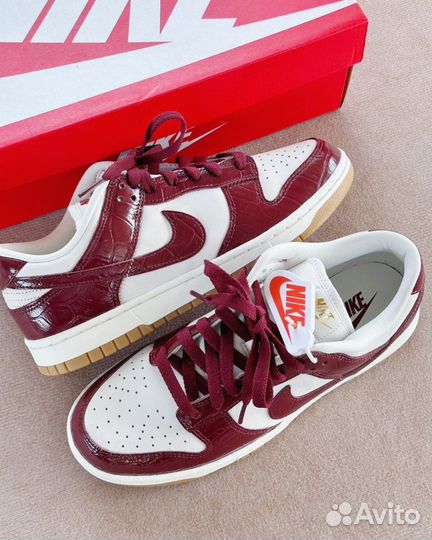 Nike Dunk Low Team Red Croc Оригинал