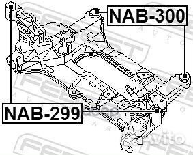 Сайлентблок подрамника nissan X-trail 01-07 NAB