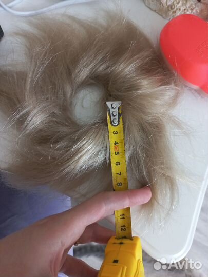 Хвост на резинке натуральный волос