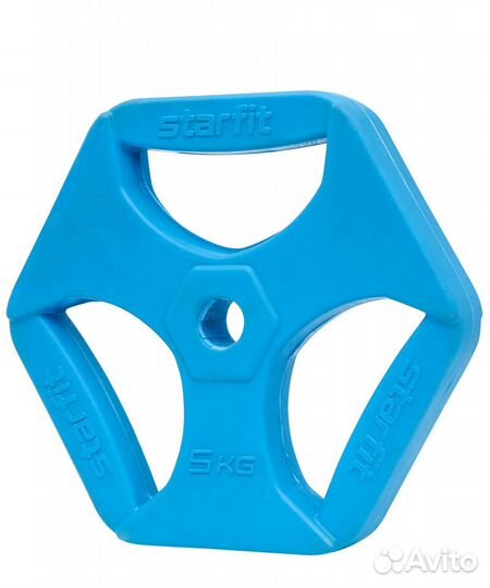 Диск обрезиненный с хватами BB-205 d26 мм, 5 кг