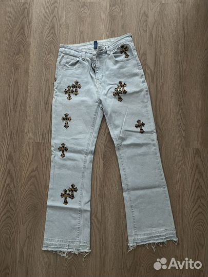 Chrome hearts джинсы y2k