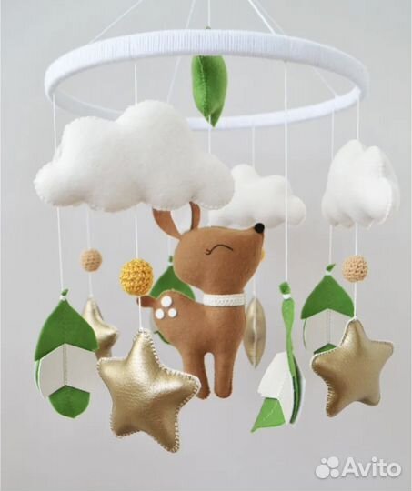 Мобиль на кроватку из фетра