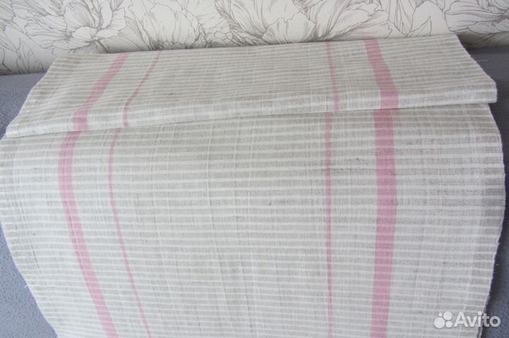 Ткань Лен СССР на полотенца.Ламбрекен с бахромой