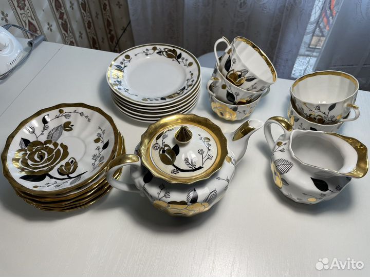 Чайный сервиз «золотая роза» времен СССР