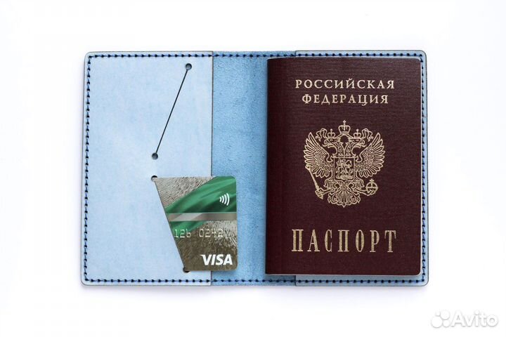 Кожаная обложка на паспорт