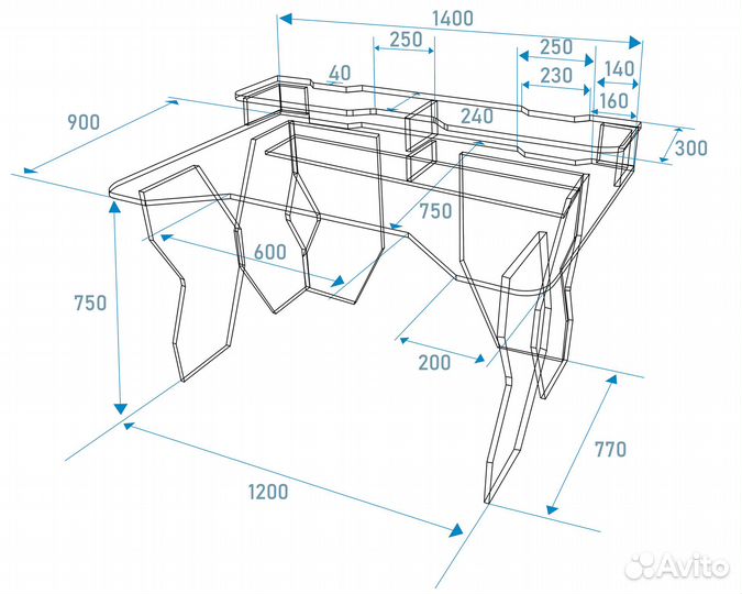 Игровой компьютерный стол Краб-5 цвет венге/кромка красная, шхгхв 140х90х75 см
