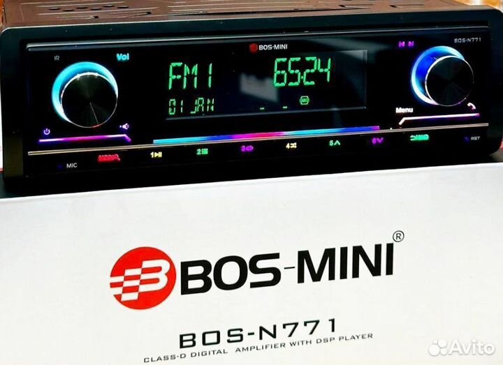 Магнитола процессорная Bos-mini 771 мощная 4х100В