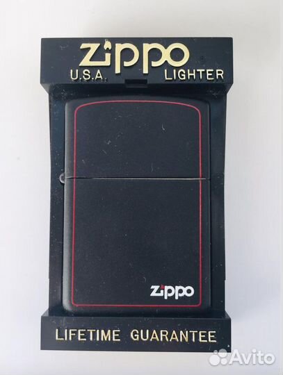 Zippo матовая черная с каймой 218 ZB 1997г