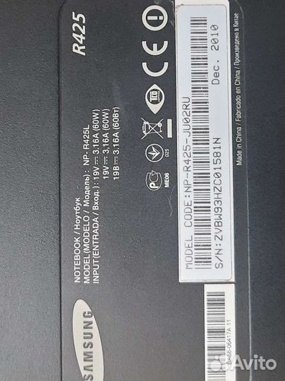Ноутбук samsung r425