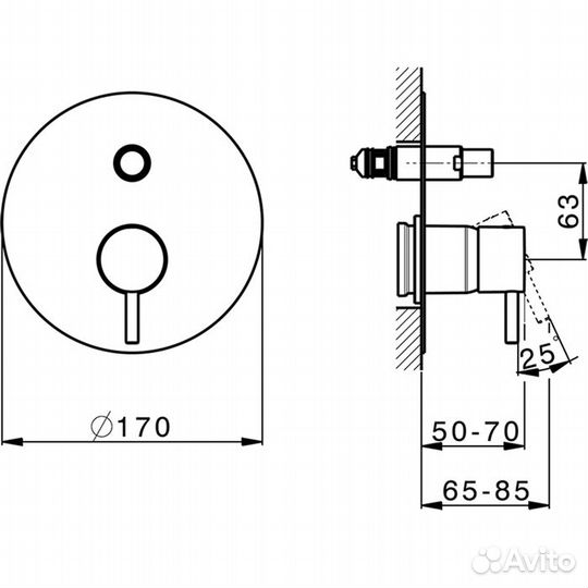 Смеситель для ванны Cisal less NEW LN00210021 хром