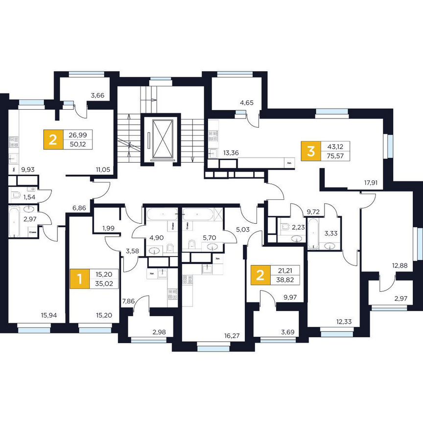 2-к. квартира, 38,8 м², 2/8 эт.