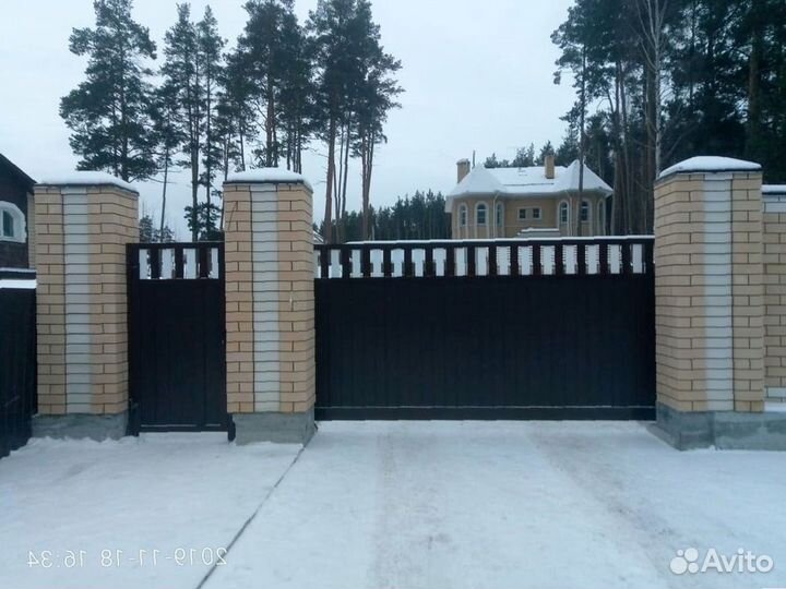 Установка откатных ворот