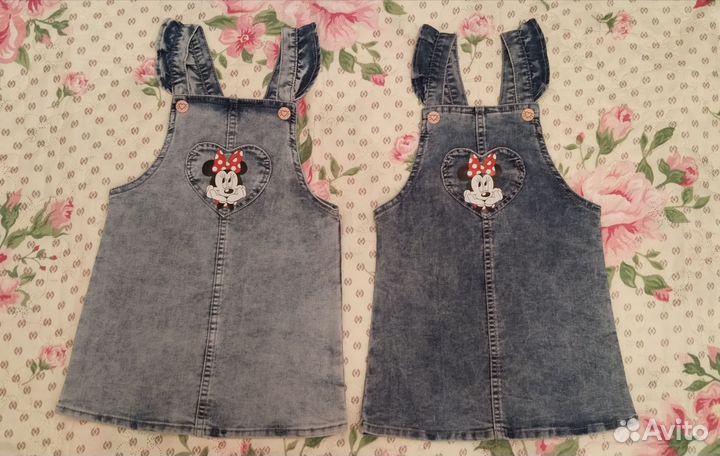 Сарафан джинсовый, для двойни 92