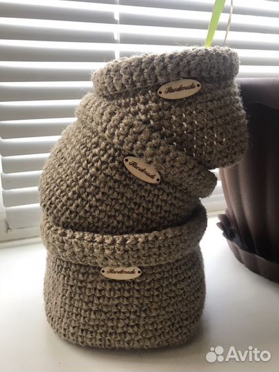 Корзинки из джута (высокие)