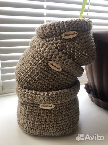 Корзинки из джута (высокие)