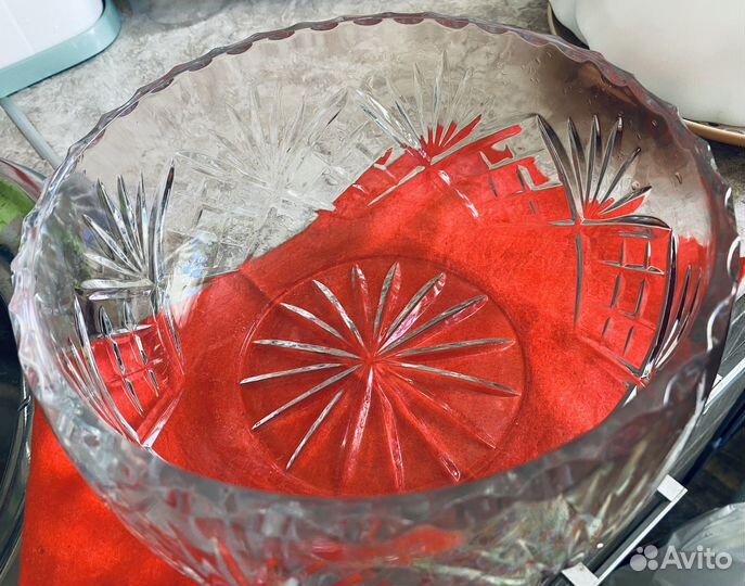 Ваза для фруктов хрустальная