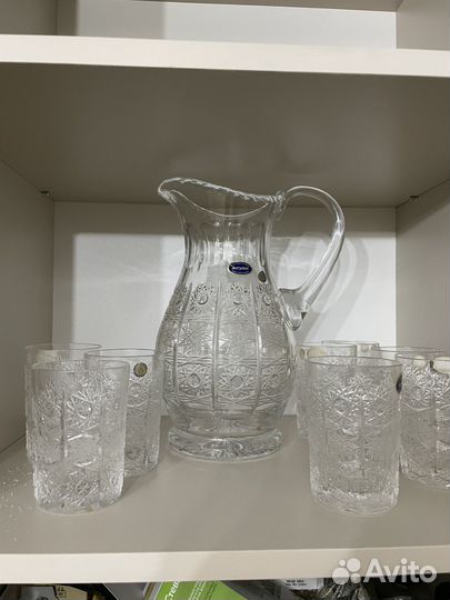 Хрустальный Графин и стаканы Acrystal bohemia