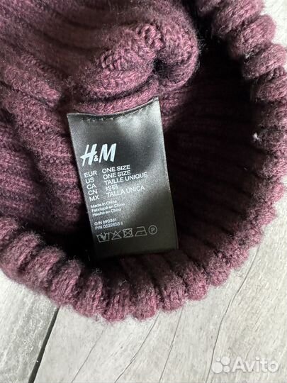 Шапка H&M винного цвета