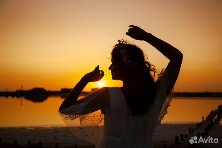 Венок на голову из гипсофилы и зелени