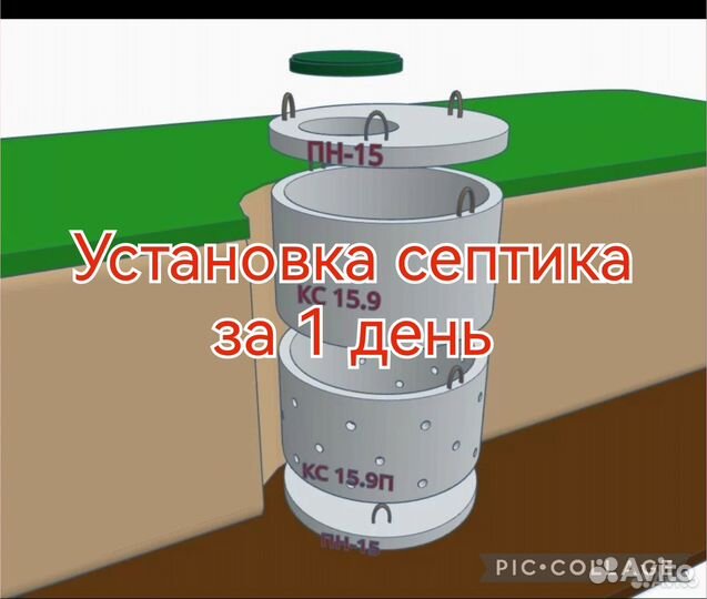 Установка септика из жби колец любой сложности