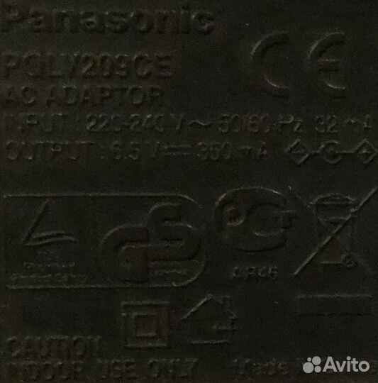 Адаптер Pqlv209CE 6,5В 0,35А Panasonic Original бу