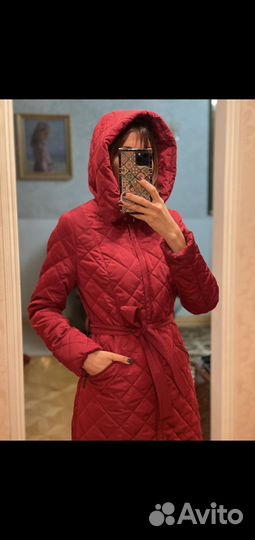 Пуховик женский демисезонный бордо