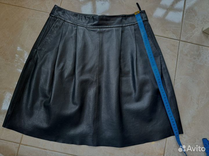 Кожаная юбка натуральная massimo dutti