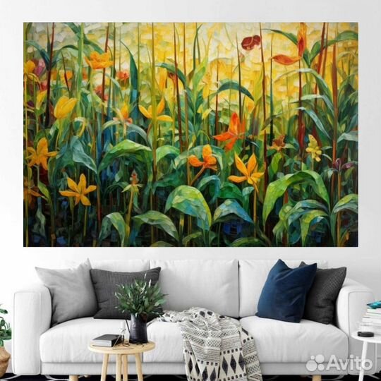 Интерьерная картина маслом на холсте премиум холст