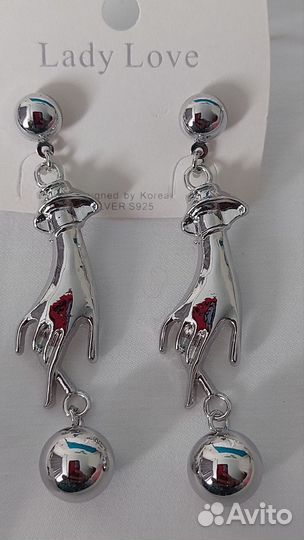 Серьги серебро Италия