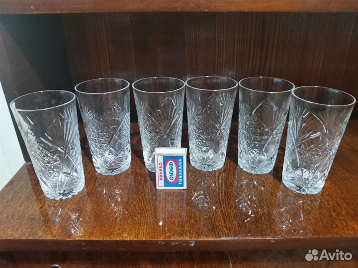 Фужеры, стаканы, рюмки хрустальные советские