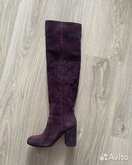 Сапоги женские замшевые ботфорты