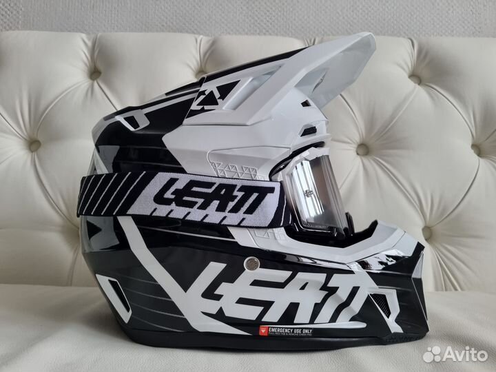 Шлем с очками Leatt 7.5 Kit V23 Black-White Чёрный