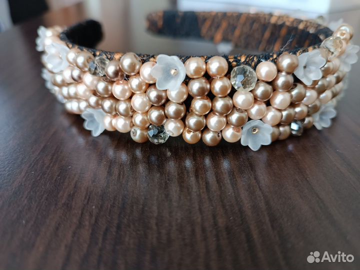 Ободки для волос с бусинами и бисером