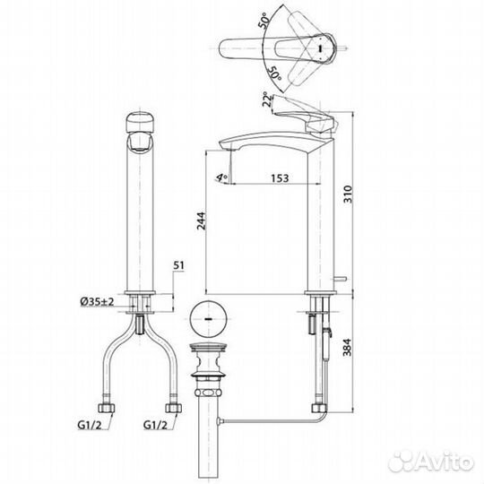 Смеситель Toto GM TLG09305R