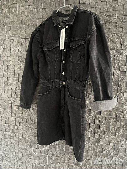 Джинсовое платье женское черное новое