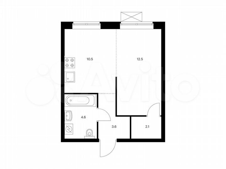 1-к. квартира, 33,3 м², 4/22 эт.