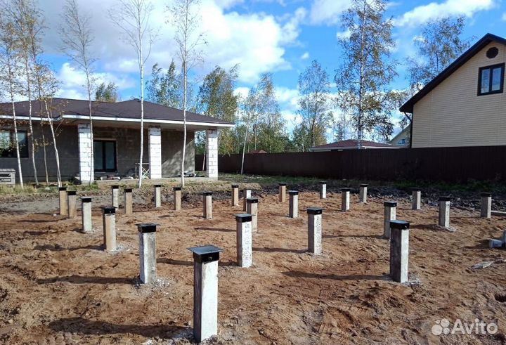 Фундамент на жб сваях под ключ / Жб сваи