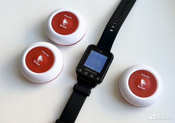 Кнопка вызова персонала Модель Премиум IP67 часы