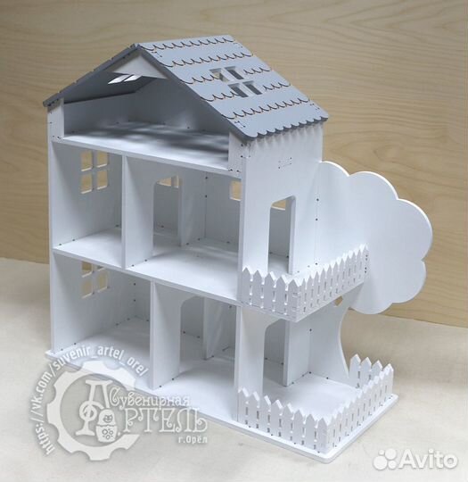 Кукольный домик с деревом, большой (3 этажа)