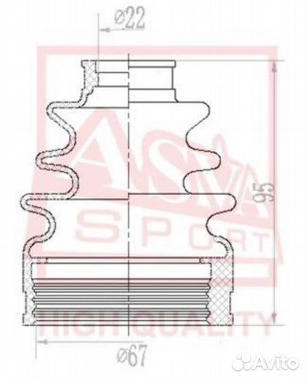 Asva asbt-incy2 Пыльник шруса (комплект без смазки