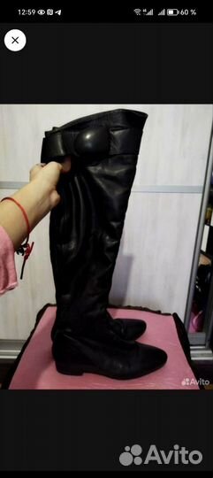 Ботфорты кожаные