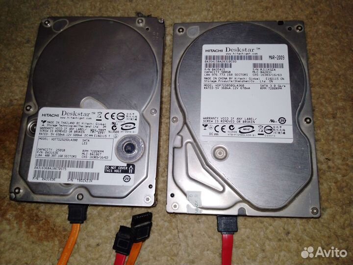 Жесткие Диски 250гб и 500гб