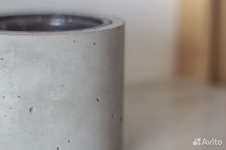 Бетонное кашпо с горшком 100х125