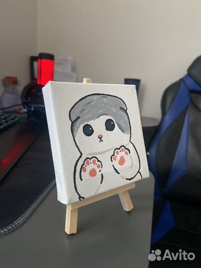 Рисунок на мини-холсте, творческий подарок