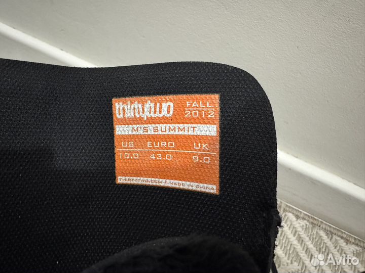 Сноубордические ботинки 32 thirtytwo 43 размер