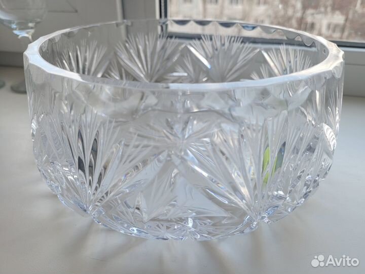 Салатница, ваза для фруктов хрустальная СССР новая