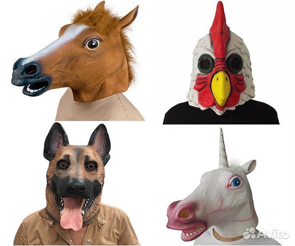 Маски Зверей Петух, Овчарка, Голова Маска Лошади